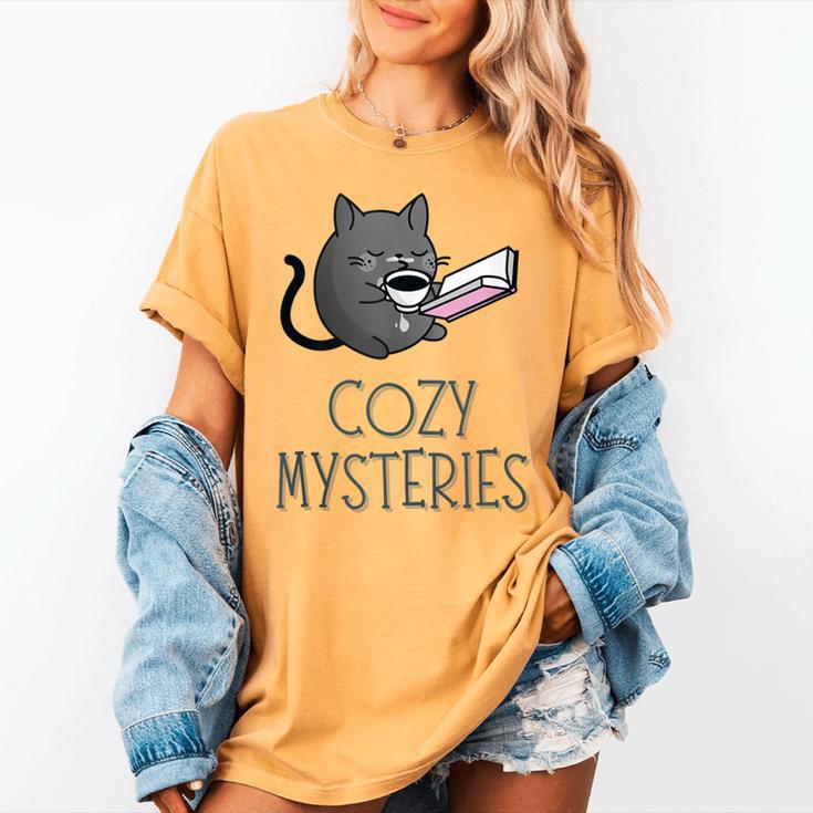 Cozy Mysteries Coffee And Novel For Book Lovers Women's Comfort Colors T-Shirt