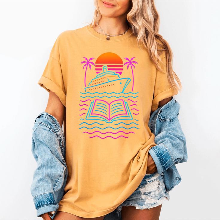 Cruise Ship Vacations Reading Book Lovers Sunset Women's Comfort Colors T-Shirt