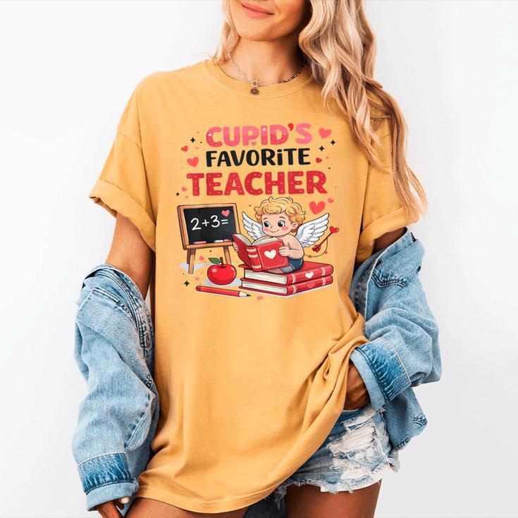 Cupid's Favorite Math Teacher Valentine Reading Book Women Women's Comfort Colors T-Shirt Cupid's Favorite Math Teacher Valentine Reading Book Women Women's Comfort Colors T-Shirt