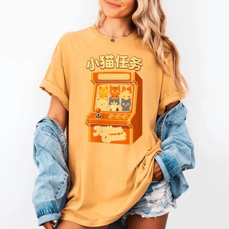 Cute Cats Retro 1980's Arcade Nostalgia Old Game Cabinet Women's Comfort Colors T-Shirt