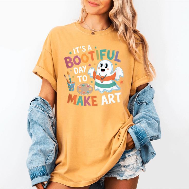 Cute Ghost Book Halloween Spooky Boo School Art Teacher Women's Comfort Colors T-Shirt Cute Ghost Book Halloween Spooky Boo School Art Teacher Women's Comfort Colors T-Shirt