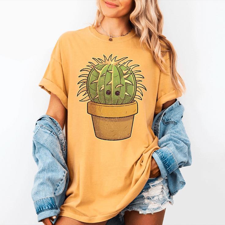 Cute Golden Barrel Cactus Introvert Distressed Women's Comfort Colors T-Shirt Cute Golden Barrel Cactus Introvert Distressed Women's Comfort Colors T-Shirt