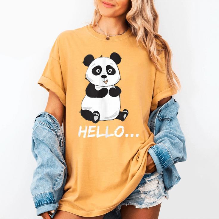 Cute Introvert Vibes – Panda Hello & Goodbye Women's Comfort Colors T-Shirt