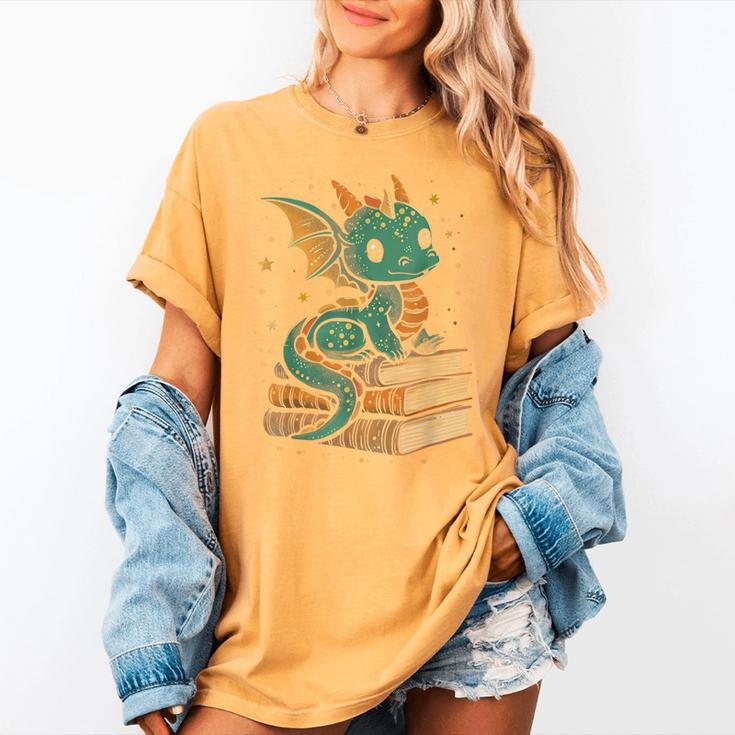 Cute Kawaii Dragon Fantasy Book Lover Book Nerd Women's Comfort Colors T-Shirt Cute Kawaii Dragon Fantasy Book Lover Book Nerd Women's Comfort Colors T-Shirt
