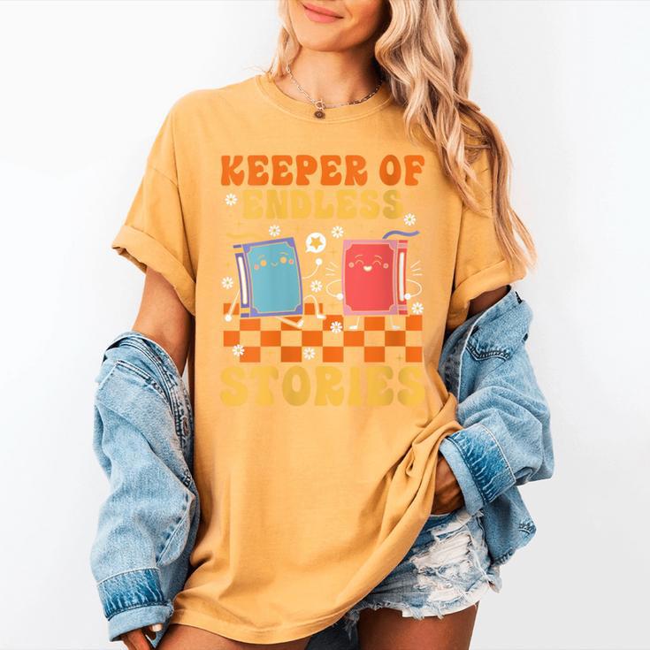 Cute Librarian Library Book Lover Keeper Of Endless Stories Women's Comfort Colors T-Shirt