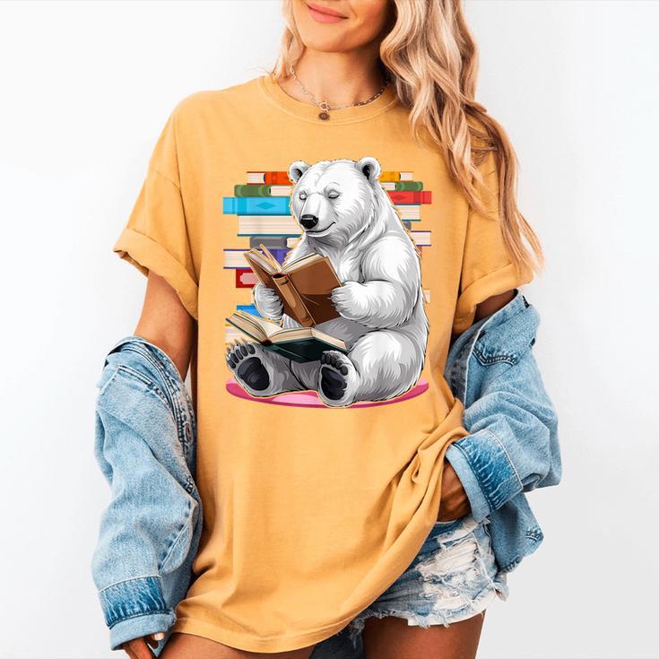 Cute Polar Bear Is Reading a Book Reading Polar Bear Women's Comfort Colors T-Shirt