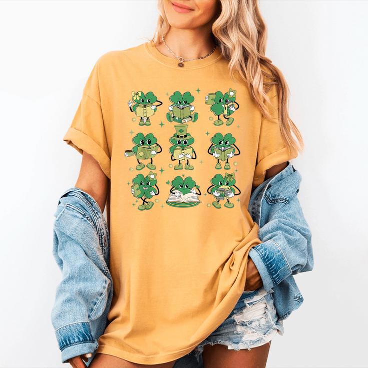 Cute Shamrock Reading Books St Patrick's Day Teacher Reading Women's Comfort Colors T-Shirt Cute Shamrock Reading Books St Patrick's Day Teacher Reading Women's Comfort Colors T-Shirt