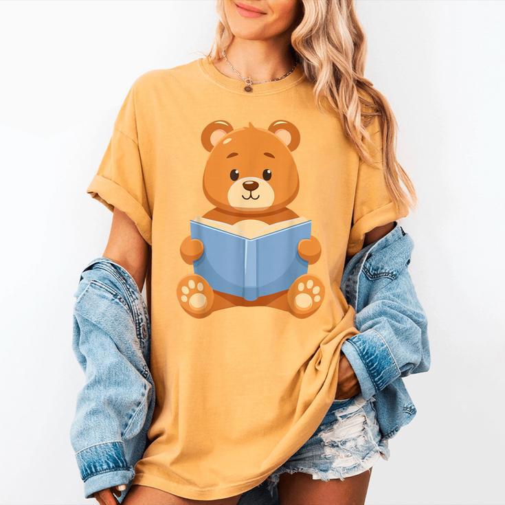 Cute Teddy Bear Reading Book Adorable For Readers Women's Comfort Colors T-Shirt