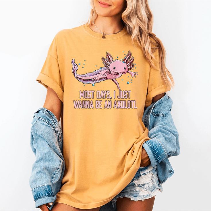 Most Days I Just Wanna Be An Axolotl Salamander Introvert Raglan Baseball Tee Women's Comfort Colors T-Shirt