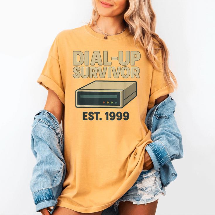 Dial Up Survivor Retro 90s Internet Nostalgia Women's Comfort Colors T-Shirt