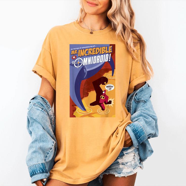 Disney Pixar The Incredibles Omnidroid Comic Book Cover Women's Comfort Colors T-Shirt
