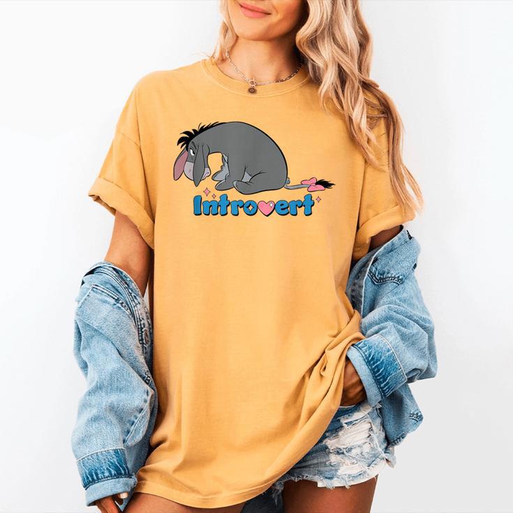 Disney Winnie The Pooh Introvert Eeyore Logo Women's Comfort Colors T-Shirt Disney Winnie The Pooh Introvert Eeyore Logo Women's Comfort Colors T-Shirt