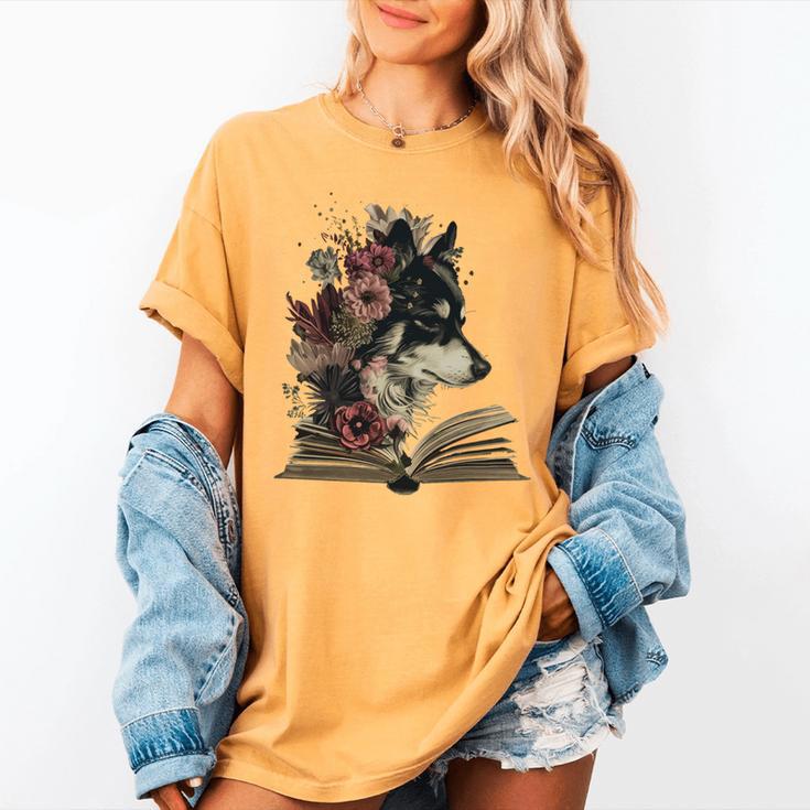 Dog Book Flower Women's Comfort Colors T-Shirt Dog Book Flower Women's Comfort Colors T-Shirt