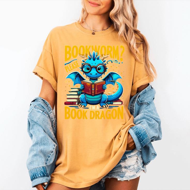Dragon Bookworm Please I'm A Book Dragon Women's Comfort Colors T-Shirt