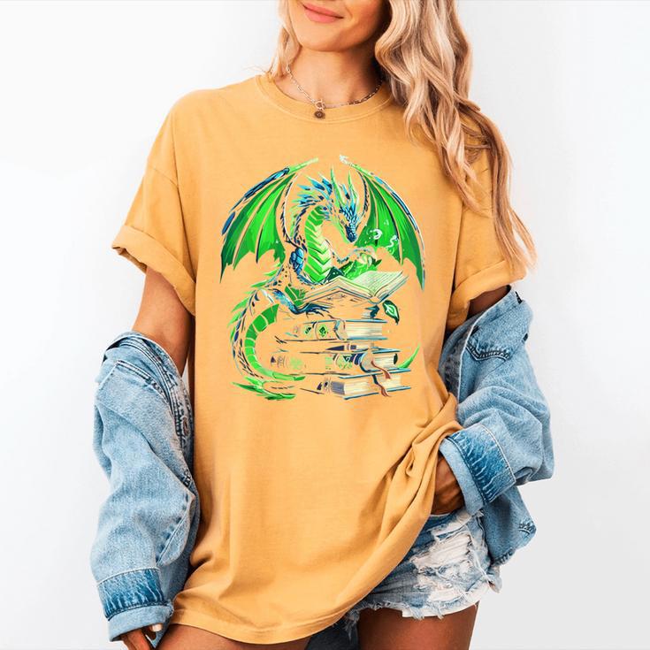 Dragon Reading Books Bookworm Women's Comfort Colors T-Shirt