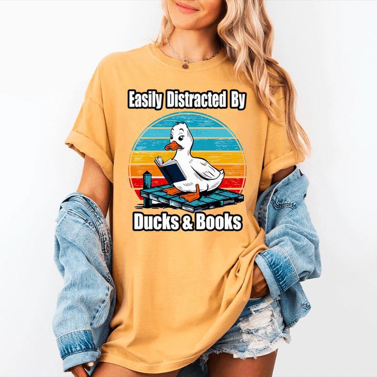 Ducks Books Lover Easily Distracted By Ducks & Books Women's Comfort Colors T-Shirt