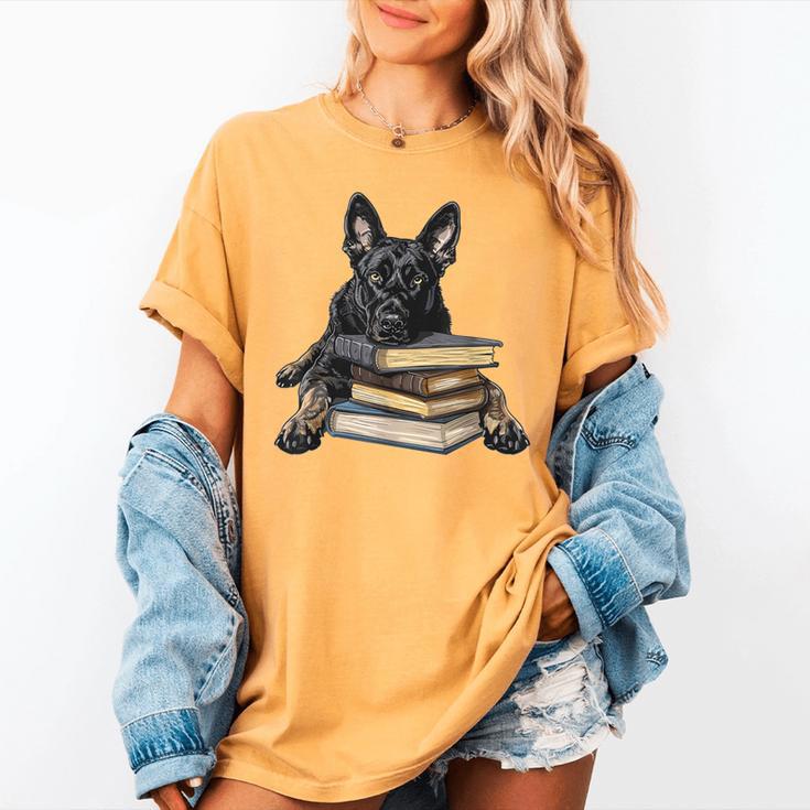 Dutch Shepherd Books Reading Dog Breed Graphic Women's Comfort Colors T-Shirt