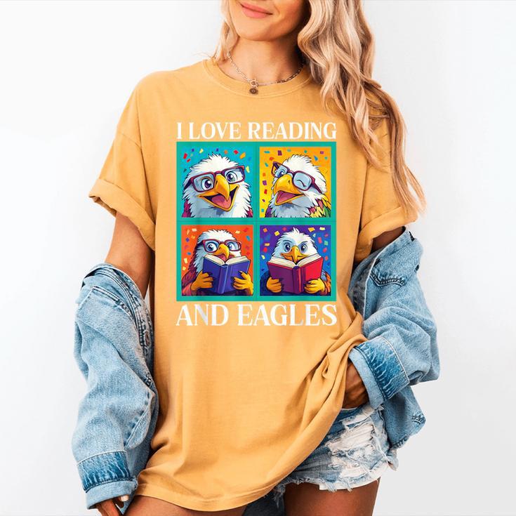 Eagle Love Reading And Eagles Child Book Lover Women's Comfort Colors T-Shirt