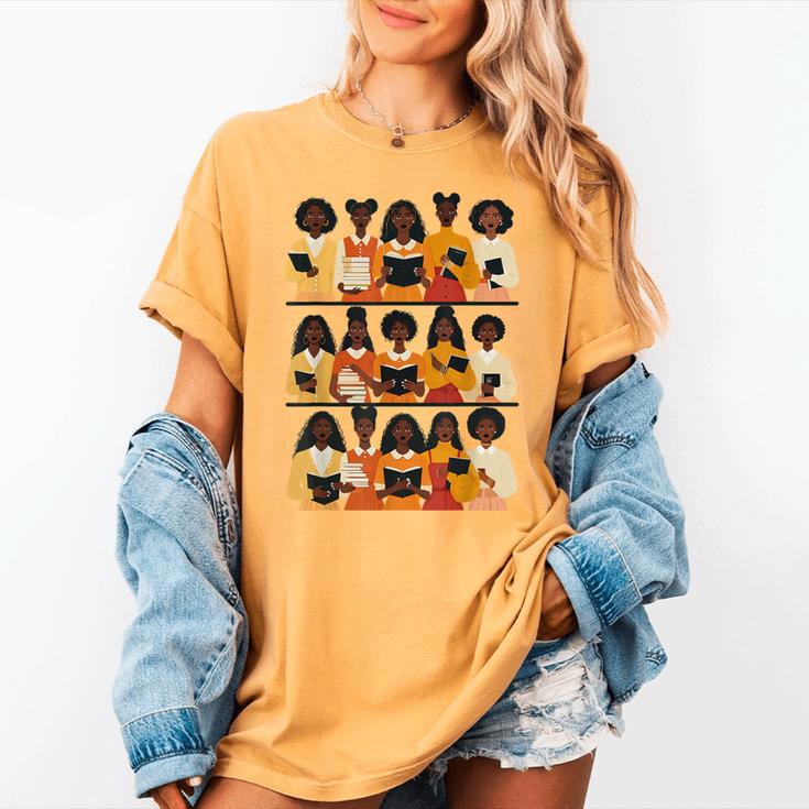 Educated Afro Women Girl Reading Book Future HBCU Grad Women's Comfort Colors T-Shirt Educated Afro Women Girl Reading Book Future HBCU Grad Women's Comfort Colors T-Shirt