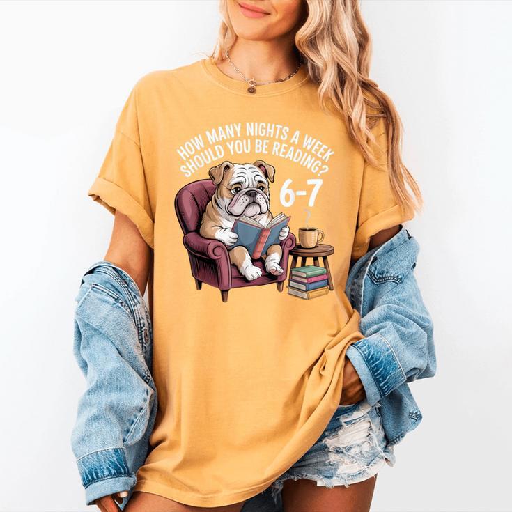 English Bulldog Dog Reading Book 67 Six Seven Meme Women's Comfort Colors T-Shirt English Bulldog Dog Reading Book 67 Six Seven Meme Women's Comfort Colors T-Shirt