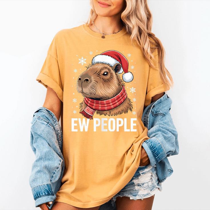 Ew People Capybara Christmas Introvert Holiday Humor Women's Comfort Colors T-Shirt