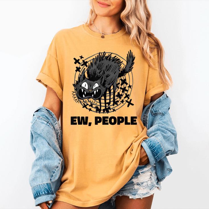 Ew People Introvert Cat Lover Crazy Cats Lady Women's Comfort Colors T-Shirt