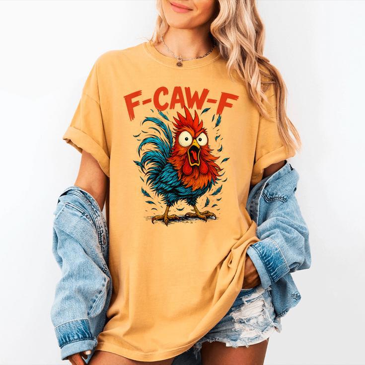 F-Caw-F Rooster F Awk F Chicken Coffee Romance Books Lover Women's Comfort Colors T-Shirt