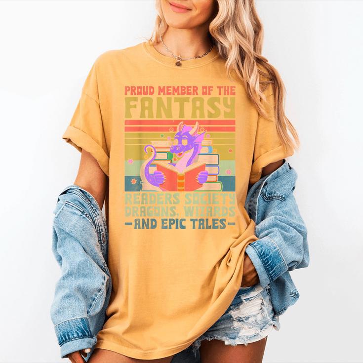 Fantasy Reader Society Reading Book Retro Bookworm Reader Women's Comfort Colors T-Shirt