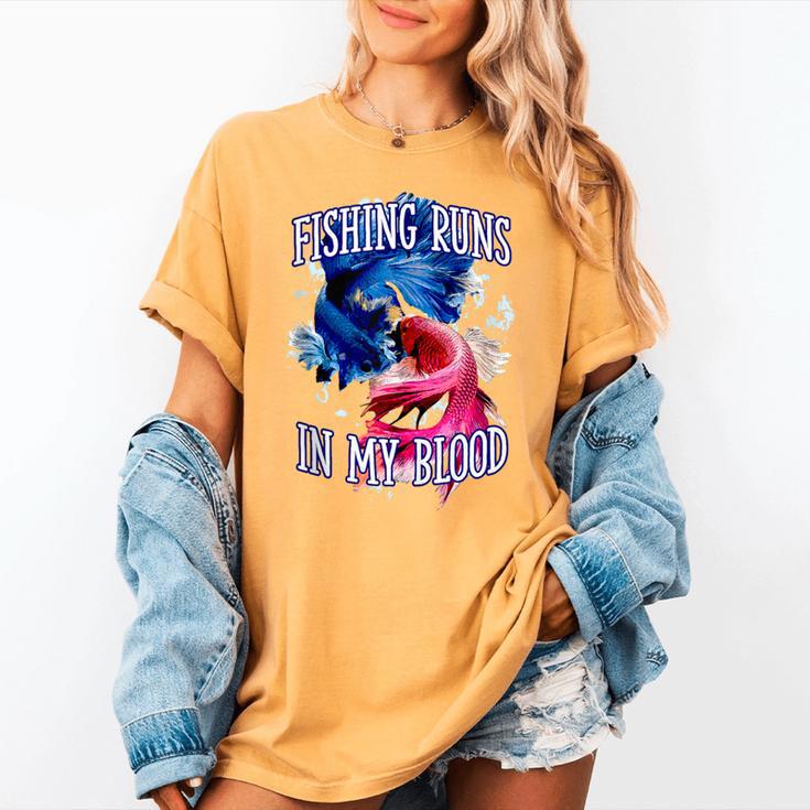Fishing Runs In My Blood Introvert Hobby Antisocial Women's Comfort Colors T-Shirt Fishing Runs In My Blood Introvert Hobby Antisocial Women's Comfort Colors T-Shirt