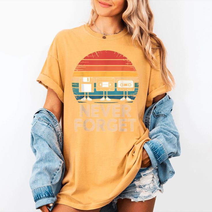 Floppy VHS Cassette Never Forget Retro 80s 90s Nostalgia Women's Comfort Colors T-Shirt