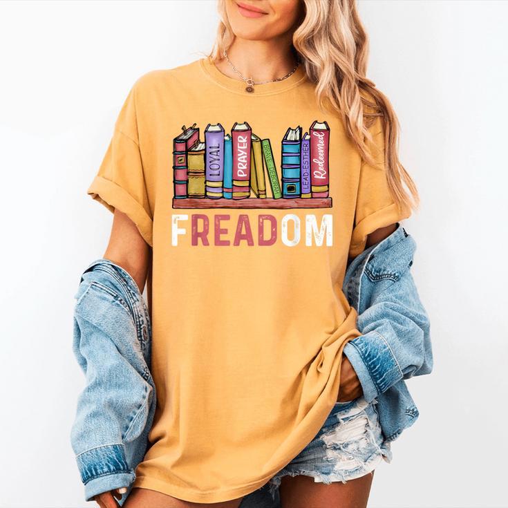 Freadom Anti Ban Books Freedom To Read Book Lover Reading Women's Comfort Colors T-Shirt