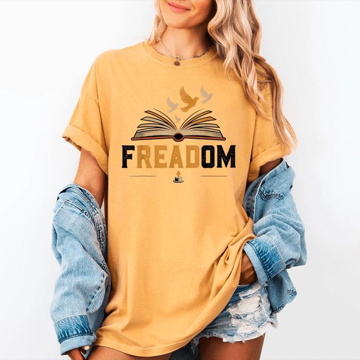 Freadom Anti Banned Books Lovers Reading Librarian Bookworm Women's Comfort Colors T-Shirt Freadom Anti Banned Books Lovers Reading Librarian Bookworm Women's Comfort Colors T-Shirt