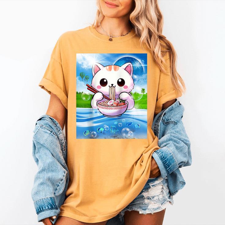 Frutiger Aero Aesthetic Tech Kawaii Ramen Cat Fishes Raglan Baseball Tee Women's Comfort Colors T-Shirt Frutiger Aero Aesthetic Tech Kawaii Ramen Cat Fishes Raglan Baseball Tee Women's Comfort Colors T-Shirt