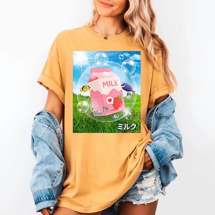 Frutiger Aero Aesthetic Tech Kawaii Strawberry Milk Fishes Women's Comfort Colors T-Shirt Frutiger Aero Aesthetic Tech Kawaii Strawberry Milk Fishes Women's Comfort Colors T-Shirt