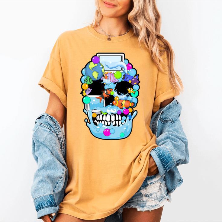 Frutiger Aero Aesthetic Tech Skull Computer Fishes Women's Comfort Colors T-Shirt