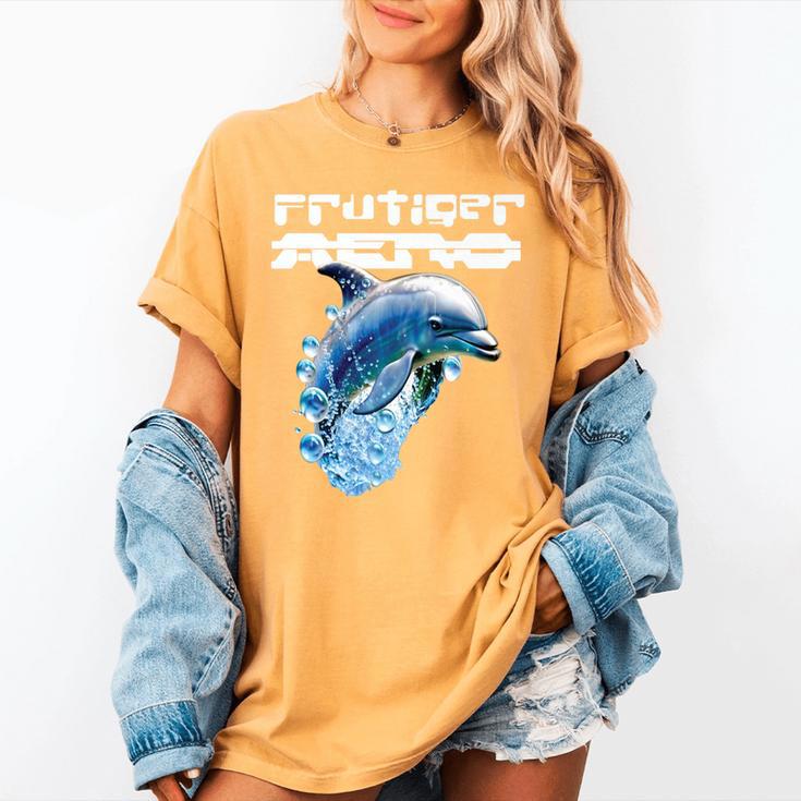 Frutiger Aero Splashy Dolphin Y2k Aesthetic Graphic Premium Women's Comfort Colors T-Shirt