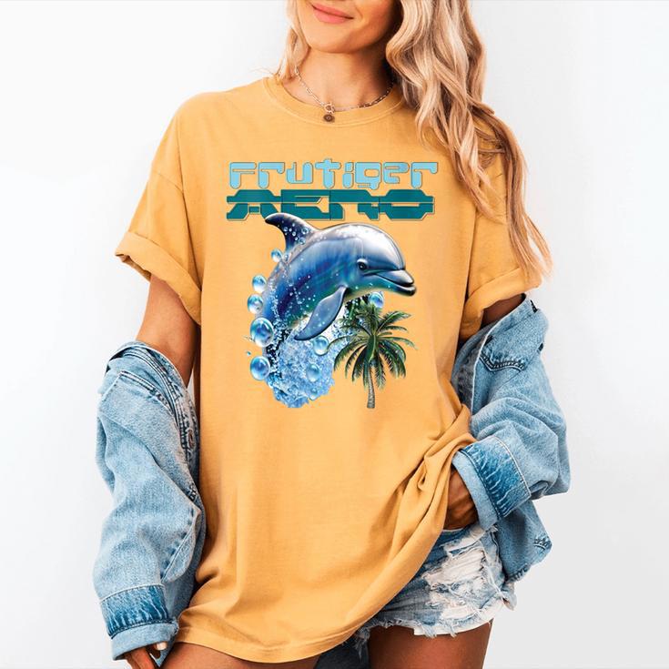 Frutiger Aero Splashy Dolphin Y2k Aesthetic Graphic Women's Comfort Colors T-Shirt