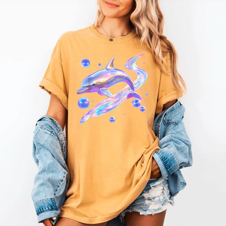 Frutiger Aero Y2K Chrome Dolphin Women's Comfort Colors T-Shirt Frutiger Aero Y2K Chrome Dolphin Women's Comfort Colors T-Shirt