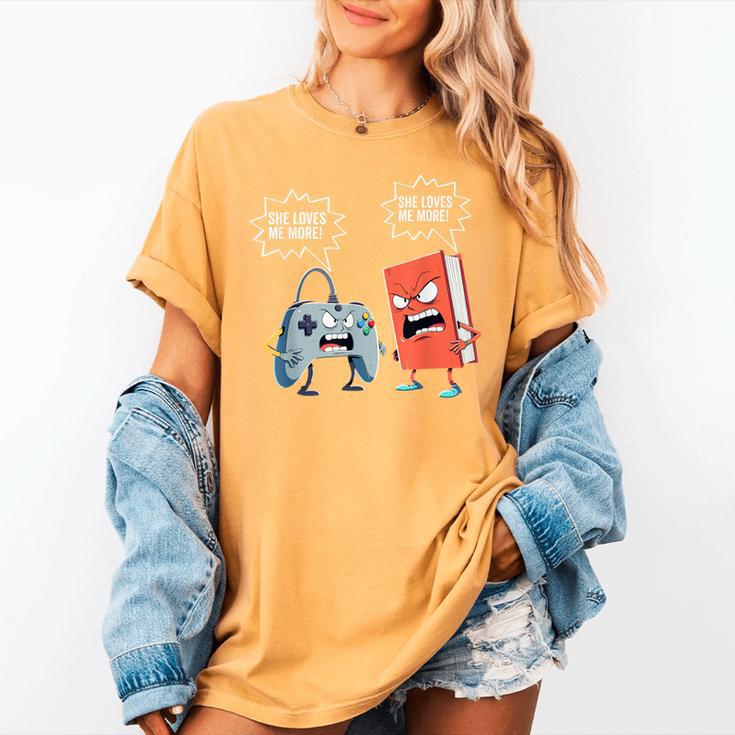 Gamer Book Lover Girl Women Bookworm Video Gaming Daughter Women's Comfort Colors T-Shirt Gamer Book Lover Girl Women Bookworm Video Gaming Daughter Women's Comfort Colors T-Shirt