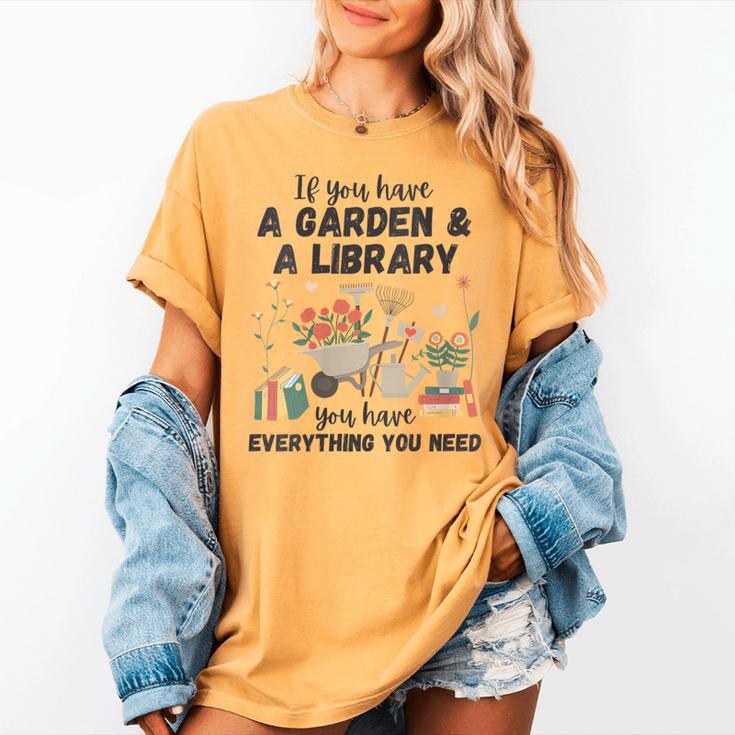Gardening & Library Lover Books Reading Plants Cute Women's Comfort Colors T-Shirt Gardening & Library Lover Books Reading Plants Cute Women's Comfort Colors T-Shirt