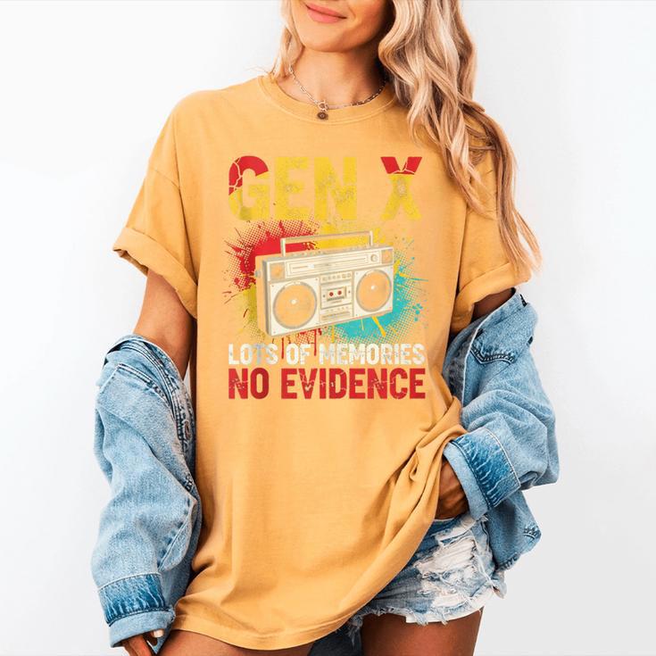 Gen X Lots Of Memories No Evidence Retro Nostalgia Humor Women's Comfort Colors T-Shirt