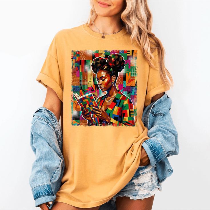 Geometric History Educated Women Reading Book Melanin Women's Comfort Colors T-Shirt Geometric History Educated Women Reading Book Melanin Women's Comfort Colors T-Shirt