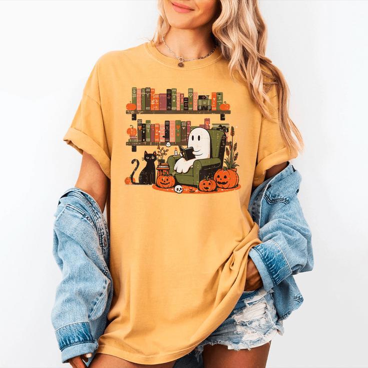 Ghost Library Reading Books Halloween Men Women Kids Women's Comfort Colors T-Shirt Ghost Library Reading Books Halloween Men Women Kids Women's Comfort Colors T-Shirt