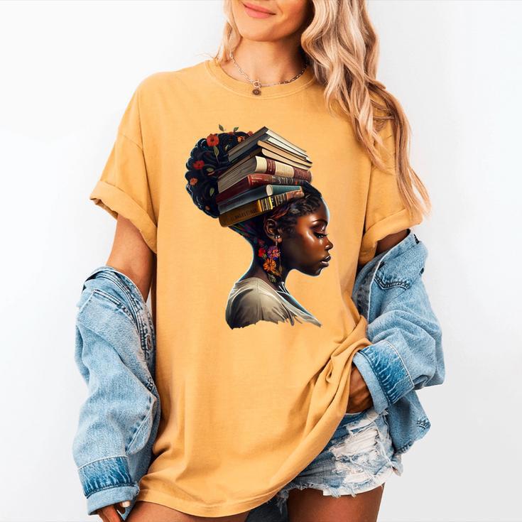 Girl Crown Of Books African Teacher Black History BHM Women's Comfort Colors T-Shirt