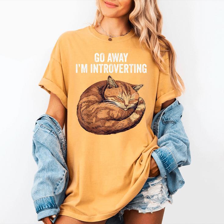 Go Away I'm Introverting Cat Introvert Men Women Girls Kids Women's Comfort Colors T-Shirt