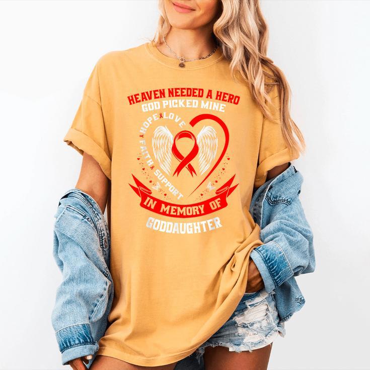 Go Red In Memory Of Goddaughter Heart Disease Awareness Women's Comfort Colors T-Shirt Go Red In Memory Of Goddaughter Heart Disease Awareness Women's Comfort Colors T-Shirt