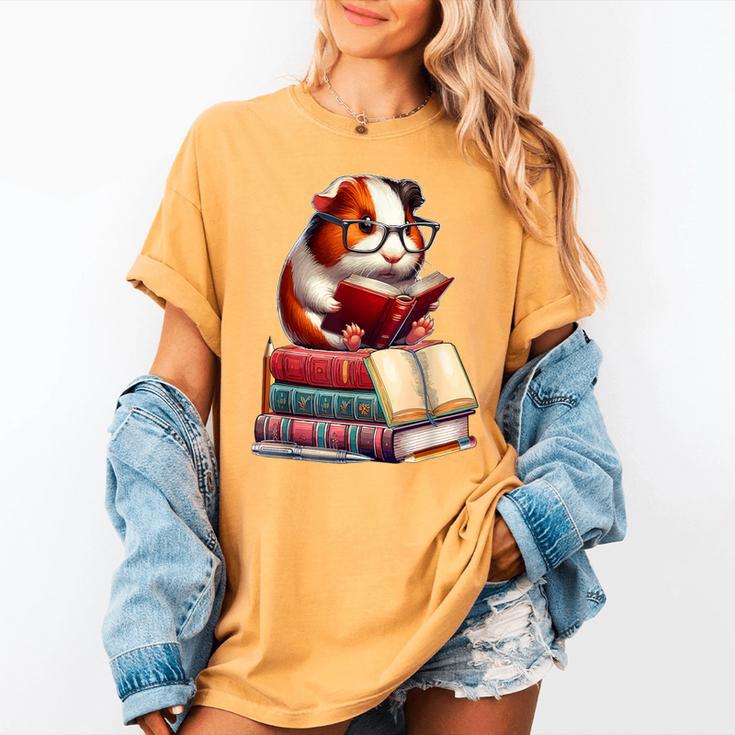 Guinea Pig Reading Books Matching Bookworm Readers Librarian Women's Comfort Colors T-Shirt Guinea Pig Reading Books Matching Bookworm Readers Librarian Women's Comfort Colors T-Shirt