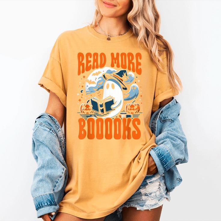 Halloween Book Lover Ghost Boo Pun Read More Boooks Women's Comfort Colors T-Shirt