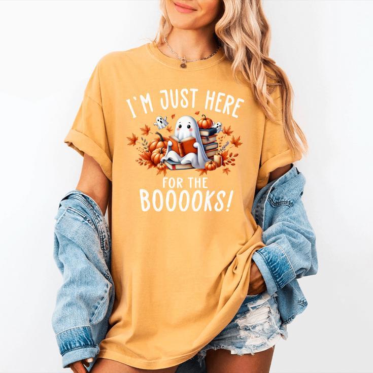 Halloween Book Lover Ghost Witch Books & Pumpkins Women's Comfort Colors T-Shirt Halloween Book Lover Ghost Witch Books & Pumpkins Women's Comfort Colors T-Shirt