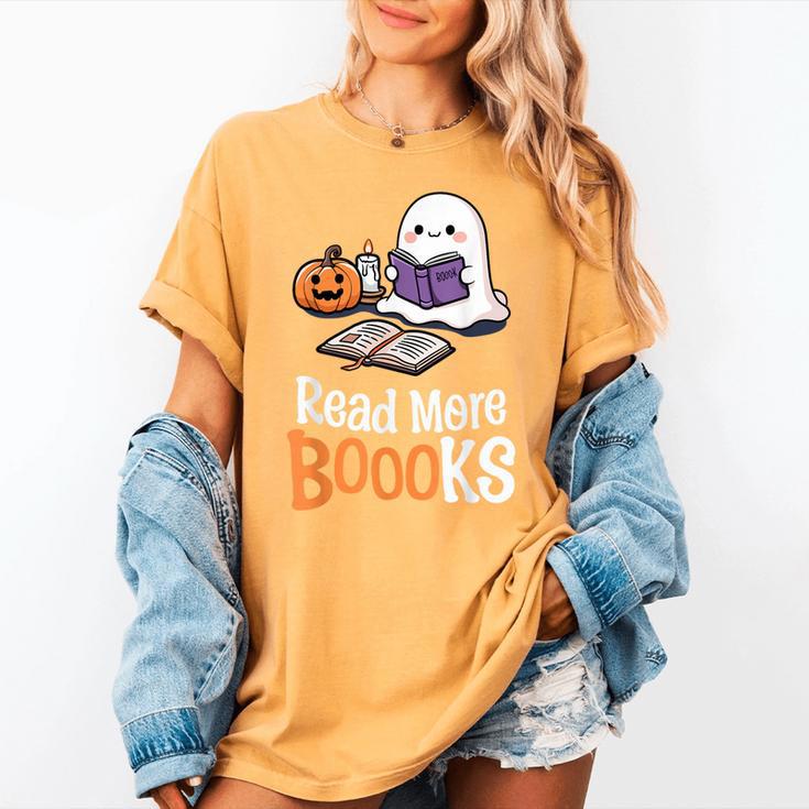 Halloween Teacher Women Cute Reading Ghost Read More Books Women's Comfort Colors T-Shirt Halloween Teacher Women Cute Reading Ghost Read More Books Women's Comfort Colors T-Shirt